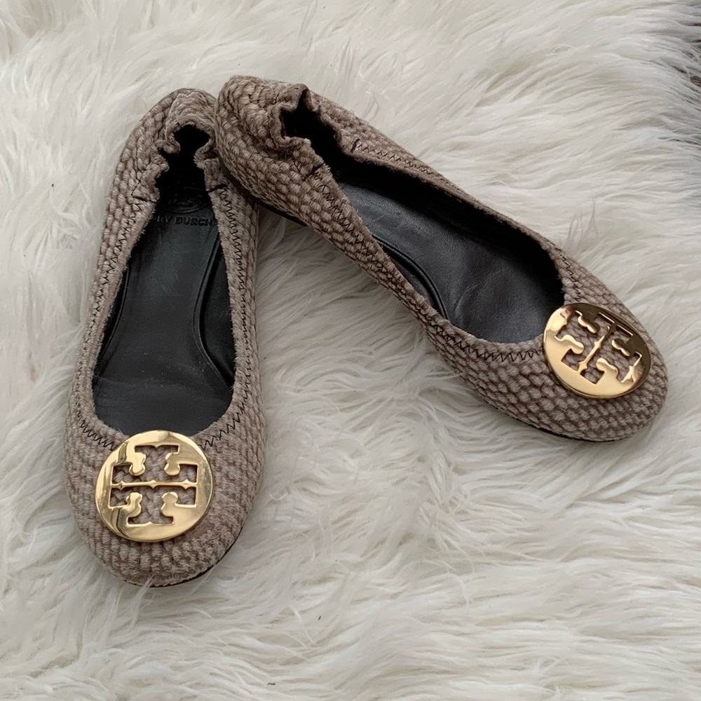 2013.Tory Burch Reva snakeskin ballet flats